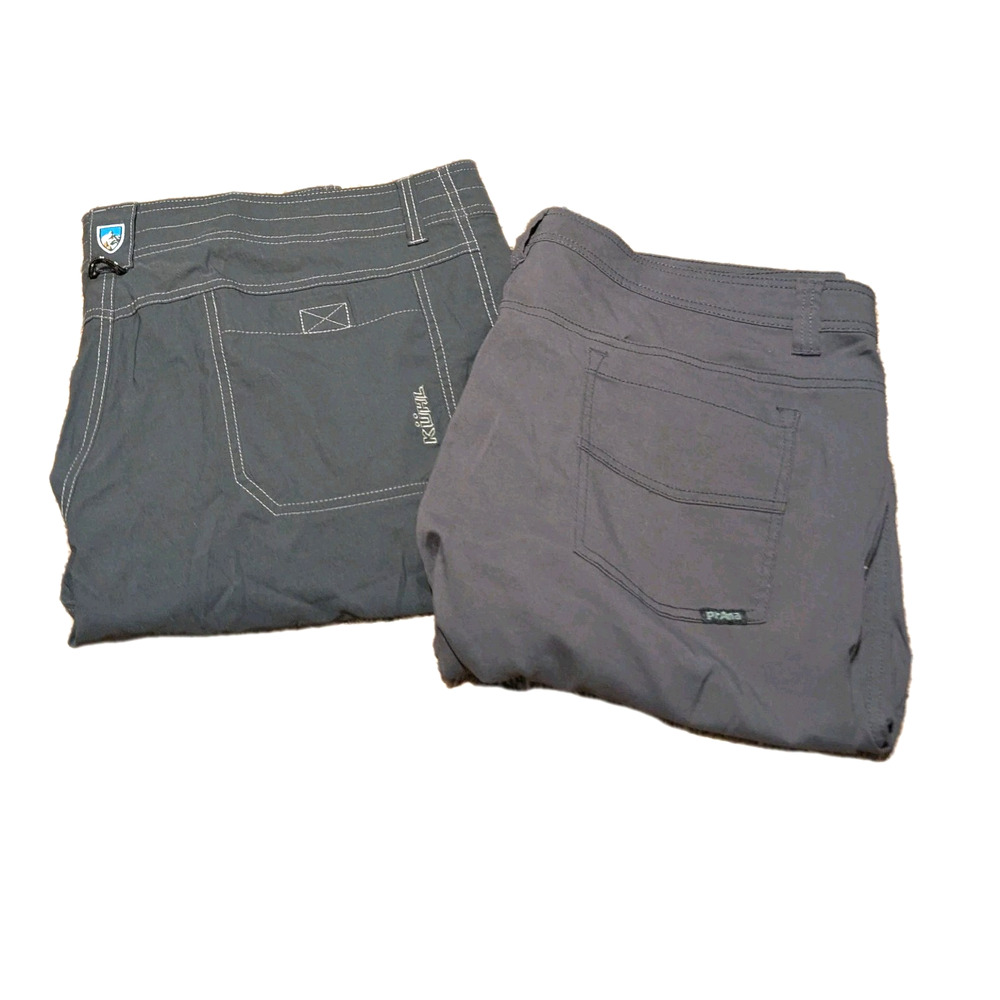 Kuhl Prana Cargo Shorts Mens 40 Gray Canvas Hiking Outdoor Travel Casual Lot